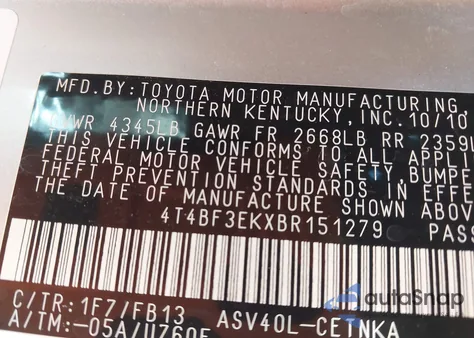 2011 Toyota Camry from USA, damaged, VIN 4T4BF3EKXBR151279